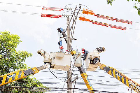 (FILES) HARD AT WORK TO IMPROVE SERVICE RELIABILITY. Meralco works 24/7 to upgrade its distribution network facilities to meet the growing demands of customers within its franchise area.