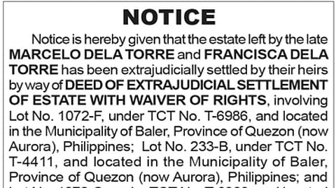 Deed of Extrajudicial Settlement of Estate with Waiver of Rights