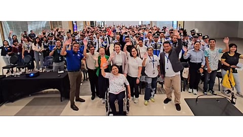 FRONTLINERS, security guards and other personnel of SM City Caloocan take part in the PWD sensitivity training.  