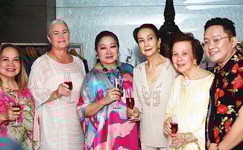 NIKKI Coseteng with guests of honor: Evelyn Dumdum, Tamsin Booth, Lorna Quisumbing, Rosebud Sala and Kingsley Medalla. 