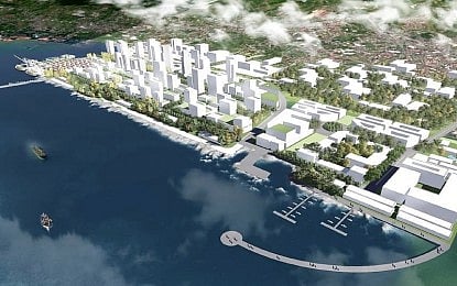  A flat aerial model plan shows the 100-hectare Ming-Mori Minglanilla Reclamation Project in Cebu. In a stock exchange disclosure on Saturday (July 25, 2020), Cebu Landmasters Inc. (CLI) announced that the DENR issued on July 22 an environmental compliance certificate in favor of the project. 
