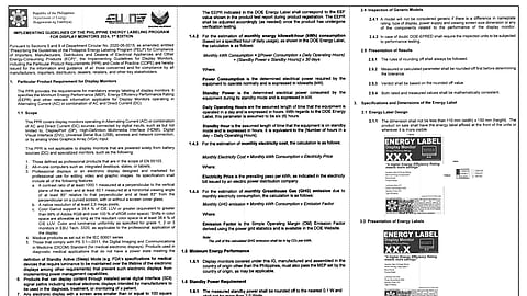 Department of Energy - Implementing Guidelines of the Philippine Energy Labeling Program for Display Monitors 2024 - Circular No. 2020-06-0015