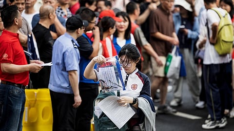 The number of students in China taking this year's multi-subject 'gaokao' tests is set to be a record high. 