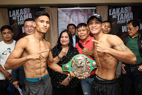 It’s green and go for the bantamweight title fight starring Noli James Maquilan (left) and Jason Facularin on Saturday as Manny Pacquiao Presents: Blow-By-Blow goes to the Cuneta Astrodome in Pasay City.