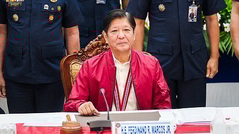 President Ferdinand Romualdez Marcos Jr. attends the 2nd Philippine National Police Command Conference for 2024 on Tuesday, 4 June, at PNP Multi-Purpose Center, Camp BGen Rafael T. Crame, Quezon City. Joining the president are Secretary Roman Felix, Presidential Adviser on Military and Police Affairs, Executive Secretary Lucas Bersamin, Interior and Local Government Secretary Benhur Abalos Jr. and PNP Chief Rommel Francisco Marbil.