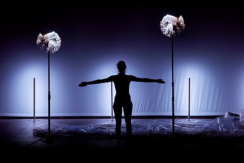The collaborative performance art is not concerned with showcasing AI’s potentials, but rather harnessing them to reinforce the work’s concept and poetics. 