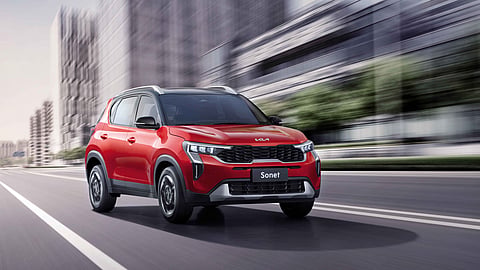 Cute in red The Kia Sonet.