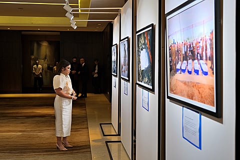 A photo exhibition of the 7 October terror attack in Israel was featured during the reception.