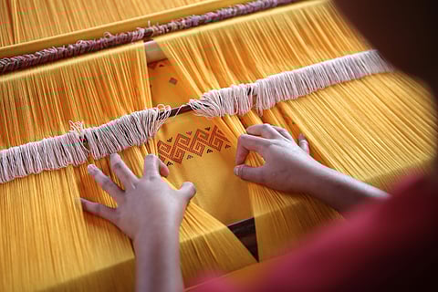 TRADITIONAL weaving. 