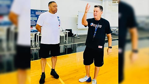SEAN Chambers (left) is thrilled to help his former coach, Tim Cone, in preparing Gilas Pilipinas for the FIBA Olympic Qualifying Tournament.