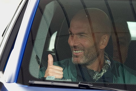 FRENCH former football player Zinedine Zidane sits in the lead car prior to the start of the Le Mans 24-hours endurance race at the Le Mans racetrack in Le Mans, France.
