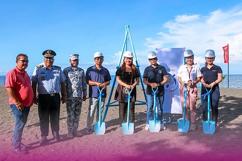 BREAKING ground for the pawikan hatchery at Seafront Residences are (from left) Victorino Espino, chairman of Barangay Calubcub II, Commander Andres Rawy Luistro of the Philippine Coast Guard Auxiliary, PO1st Jeffrey Ilao of the PCG; Noelito Pasco, municipal environment and natural resources officer, Kitts Luna-Vibar, Seafront Residences vecino, Dr. Lem Aragones, University of the Philippines Diliman Institute of Environmental Science and Meteorology professor; Mirabel May Perez, project leader and Aboitiz Equity Venture assistant vice president for sustainability; and Erika Maguad Tibayan, Aboitiz Land Inc. senior manager, marketing and branding.