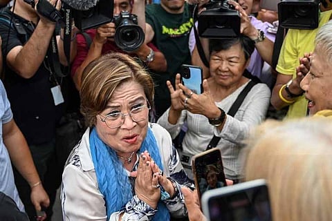 FORMER senator Leila de Lima acknowledges supporters after all remaining criminal charges against her were dropped by a Muntinlupa court on Monday, ending an ordeal that saw her spend more than six years in jail.