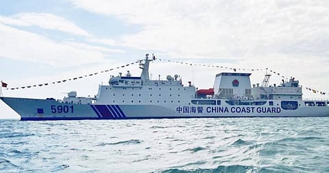 The 12,000-ton China Coast Guard 5901 is the world's largest coast guard ship. 