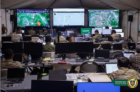 ⁨PA and USARPAC soldiers work in the Joint Operations Center for the inaugural Joint Pacific Multinational Readiness Center-Exportable (JPMRC-X) Exercise