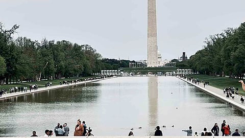 FROM left: Side view of Abraham Lincoln statue, A Monumental Legacy History Marker (lower photo, top left) the US Capitol (bottom photo, leftmost), the Washington Monument (center), the Smithsonian Museum (bottom photo, second to the left) Martin Luther King Jr. Memorial (bottom photo, third from left) Henry, the African Bush Elephant (lower photo, rightmost) a statue of Farragut, the first admiral in the US Navy in Farragut Square (bottom photo, rightmost).