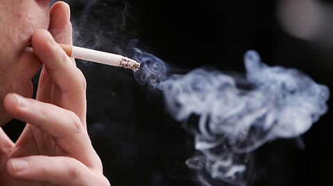 smoking cigarette