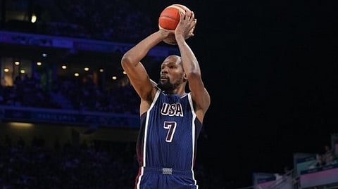 KEVIN Durant delivers a spectacular display of shooting as he hit 23 points to power the United States to a 110-84 win over Serbia in the preliminaries of the men’s basketball event of the Paris Olympics.
