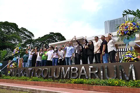 Officials from the local government of Makati City inaugurate the Makati Columbarium Park inside the Makati Catholic Cemetery at Kalayaan Avenue on Tuesday. The columbarium will cater to residents of the city and features two buildings that have a chapel, viewing areas, a crematorium and vaults.