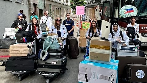 FILIPINO athletes start checking in at the Athletes Village four days before the opening of the Paris Olympics.  