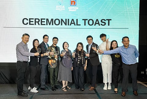 FROM left. Chen Lee Siong, general manager, Nippon Paint (Coatings) Philippines, Inc., Ms. Desirie Benito, incoming national president, United Architects of the Philippines Student Auxiliary (UAPSA), Arch. Donato Magcale, national president, United Architects of the Philippines (UAP), IDr. Wilmer Lopez, interior design director, WLopez Designs/Space Encounters and AYDA Awards head judge: Interior Design Category, Raquel B. Florendo, PhD, president, Council of Interior Design Educators (CIDE), Arch. Ana Mangalino-Ling, founding partner, JSLA Architects, Arch. Kenneth Uy, vice president, Visionarch, Aldrich Remot, AYDA Awards past National Gold Winner: Architecture Category; junior architectural designer, PDP Architects, Giselle Campos, sales and marketing manager, Nippon Paint (Coatings) Philippines, Inc., Lennard Lopez, project sales manager, Nippon Paint (Coatings) Philippines, Inc.