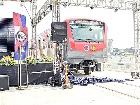 Brand new train sets from the Sumitomo Corporation and J-TREC for the Japan-funded North-South Commuter Railway Project.
