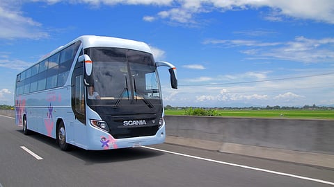 THE Scania luxury liner of GV Florida hits the road.