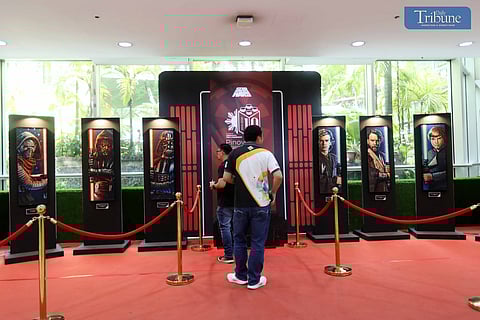 Famous characters from the iconic sci-fi movie, "Star Wars", created with Lego bricks are displayed at the activity area of Gateway Mall 1 in Quezon City on Monday, August 5, as part of the 10th-anniversary celebration of the Lego collectors group PinoyLUG (Philippine Lego User Group). 
