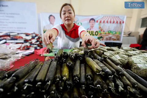 LOOK: One of the stalls is selling, "moron" and "binagol", popular native delicacies from Tacloban, during the launch of the "Murang Bigas sa NIA @29 pesos" at the NIA Headquarters in Quezon City on Thursday, 8 August 2024. This project supports President Ferdinand Marcos Jr.'s goal of ensuring food security and boosting the country's economy.