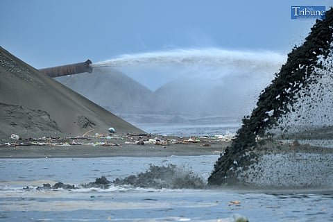 PILES of debris were noticed at the reclamation site in Manila Bay  on Thursday, 8 August 2024. Recently, President Ferdinand R. Marcos Jr. recently urged citizens to properly dispose of their trash, citing climate change and typical trash disposal methods as the causes of widespread flooding in Metro Manila. KING RODRIGUEZ