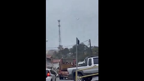 Screenshot of video on social media of the plane as it descends into Sao Paolo.