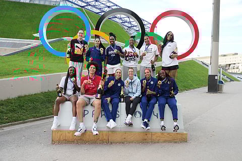 UNITED States celebrates after posting a 67-66 win over France in the gold medal match to clinch its eighth straight women’s basketball title in the Paris Olympics.   