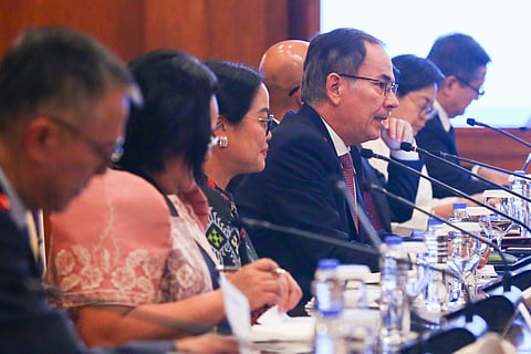 The PSAC Agriculture Sector led by Sabin Aboitiz, PSAC lead convenor and Aboitiz Group president and CEO (middle), sits down with President Ferdinand ‘Bongbong’ Marcos to discuss strategies for safeguarding the hog industry. 