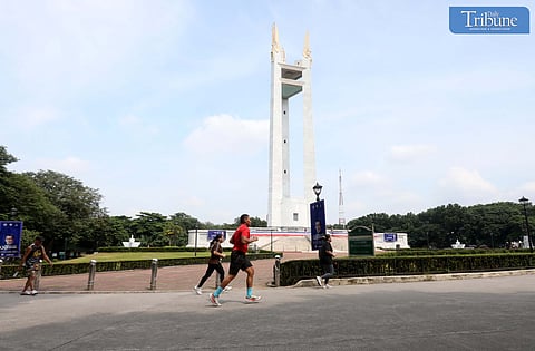 Visitors at the Quezon City Memorial Circle enjoy activities such as jogging and biking around the Quezon Memorial Shrine on Sunday ahead of the commemoration of Manuel L. Quezon's 146th birth anniversary on 19 August. Photo/Analy Labor