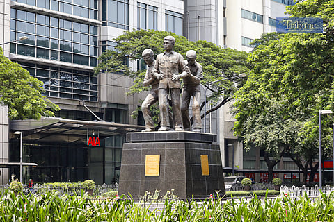 The Ninoy Monument – which depicts former Senator Benigno S. Aquino, Jr. -- stands tall at Ayala Avenue, Makati. This year, the commemoration of Ninoy Aquino Day has been moved to 23 August as per Proclamation 665 issued by President Ferdinand Marcos Jr. recently.