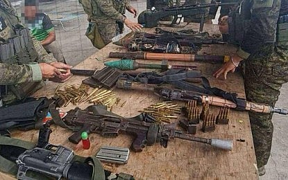 High-caliber firearms seized by military