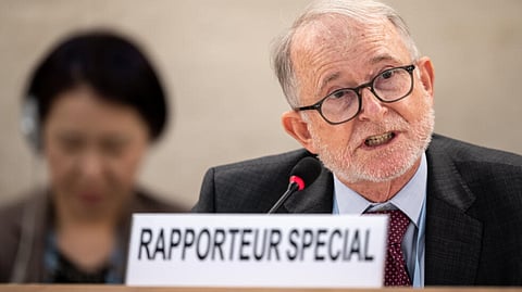 The UN special rapporteur on the human rights situation in Afghanistan, Richard Bennett (R), has been barred from the country, a diplomatic source confirmed 