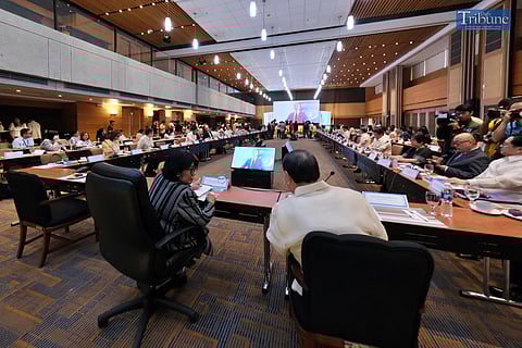 LOOK: Environment Secretary Maria Antonia Yulo-Loyzaga and Defense Secretary Gibo Teodoro emphasize the importance of collective action against disaster risk. They also talked about the preparation for the upcoming Asia Pacific Ministerial Conference on Disaster Risk Reduction (APMCDRR) in Manila during a media launch at the Philippine International Convention Center in Pasay City on Thursday, 22 August 2024. The APMCDRR is a biennial multi-stakeholder event conducted by the United Nations Office for Disaster Risk Reduction. 