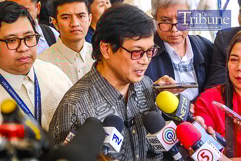 LOOK: DILG Secretary Benjamin Abalos answers questions from the media regarding the dismissed Bamban mayor Alice Guo following the Local Government Summit 2024 event held at the PICC in Pasay City on Friday, 23 August 2024. Abalos said authorities cannot yet establish how Guo exited the country. 
