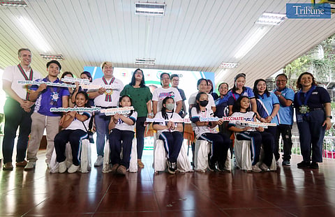 LOOK: Pinagbuhatan Elementary School students get vaccinated against Human Papillomavirus (HPV) during the first youth-led city-wide immunization program in Pasig City on 30 August 2024. The initiative, titled "Kabataan Para Sa HPV-Free Pasig City", aims to vaccinate 250 girls aged 9 to 14 in the area and promote vaccine awareness to protect children from HPV-related cancer and diseases later in life.