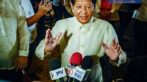 President Ferdinand "Bongbong" Marcos Jr. in an ambush interview.
