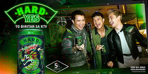 Hard Mountain Dew endorsers: (from left) Juan Karlos, Jericho Rosales and James Reid.