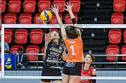 Saya Taniguchi leads Kurashiki Ablaze to a swift sweep of Farm Fresh in the PVL Invitational Conference.