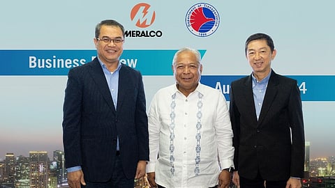 POWERING GOVERNMENT RAILWAY INFRASTRUCTURE PROJECTS. Meralco commits its full support to the priority railway projects of the Department of Transportation (DOTr) through timely implementation of pole relocation and energization activities. Shown during the business review session are (From left) Meralco Executive Vice President and Chief Operating Officer Ronnie L. Aperocho, DOTr Secretary Jaime J. Bautista, and Meralco Senior Vice President and Chief Revenue Officer Ferdinand O. Geluz. 