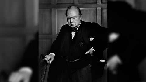 Portrait of Winston Churchill.