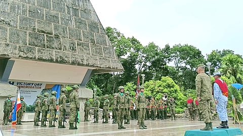 Military honors at the 79th Victory Day in Kiangan, Ifugao.