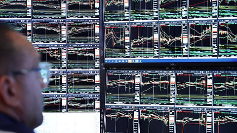 (FILES) Traders work on the floor of the New York Stock Exchange during morning trading on 23 September 2024, in New York City. Javier Milei, President of Argentina, rang the opening bell to recognize the 79th Session of the United Nations General Assembly as stocks opened up slightly up to start the week. 