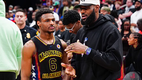 Bronny James and Lebron James