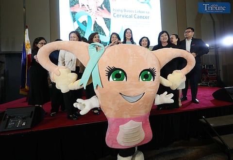 LOOK: Dr. Martha Millar-Aquino, Vice President of the Philippine Infectious Diseases Society for Obstetrics and Gynecology (PIDSOG), speaks at a media forum titled "Isang Boses Laban Sa Cervical Cancer" held at a hotel in Quezon City on 26 September 2024. The forum emphasized a collaborative effort from various sectors to accelerate cervical cancer elimination in the Philippines and elevate it to a national health priority. During the event, key medical societies and organizations signed a position statement to show their commitment to this initiative. 