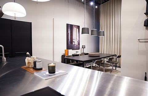 The new Vipp showroom is adorned with accent pieces.